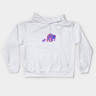 Mother and baby elephant Kids Hoodie